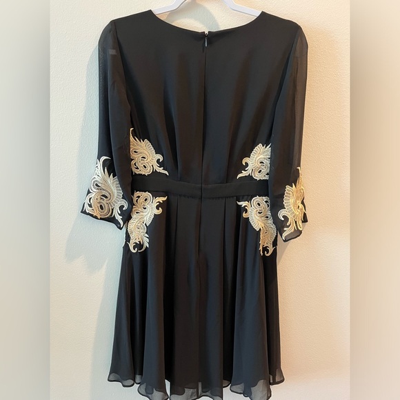 Ted Baker London Gaenor Chiffon Embroidered Fit & Flare Dress - US Sz 4-6 - Picture 3 of 9